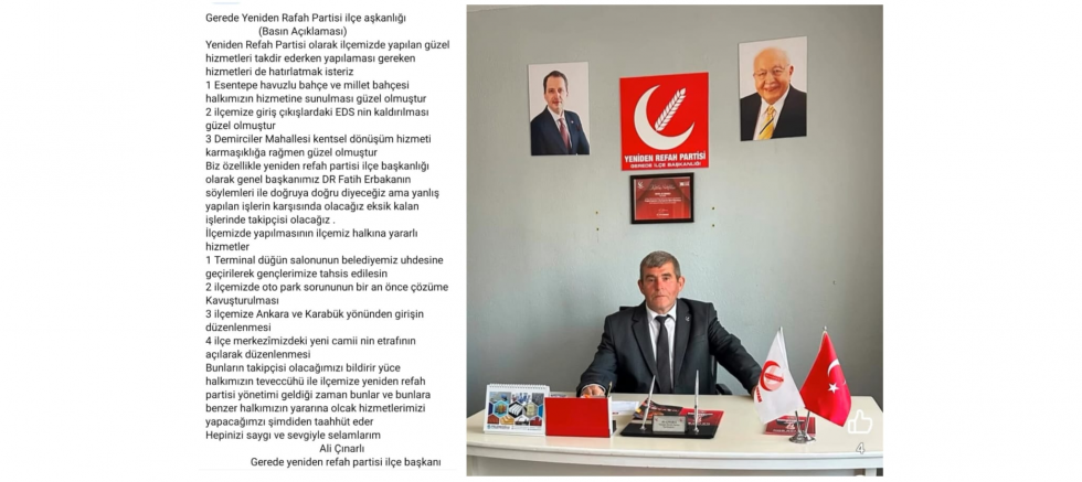 Ali Çınarlı: Gerede İçin Hizmetleri Dest..