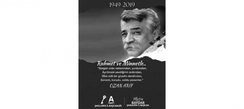 Metin Baydar: “Ozan Arif’i Rahmet, Minne..